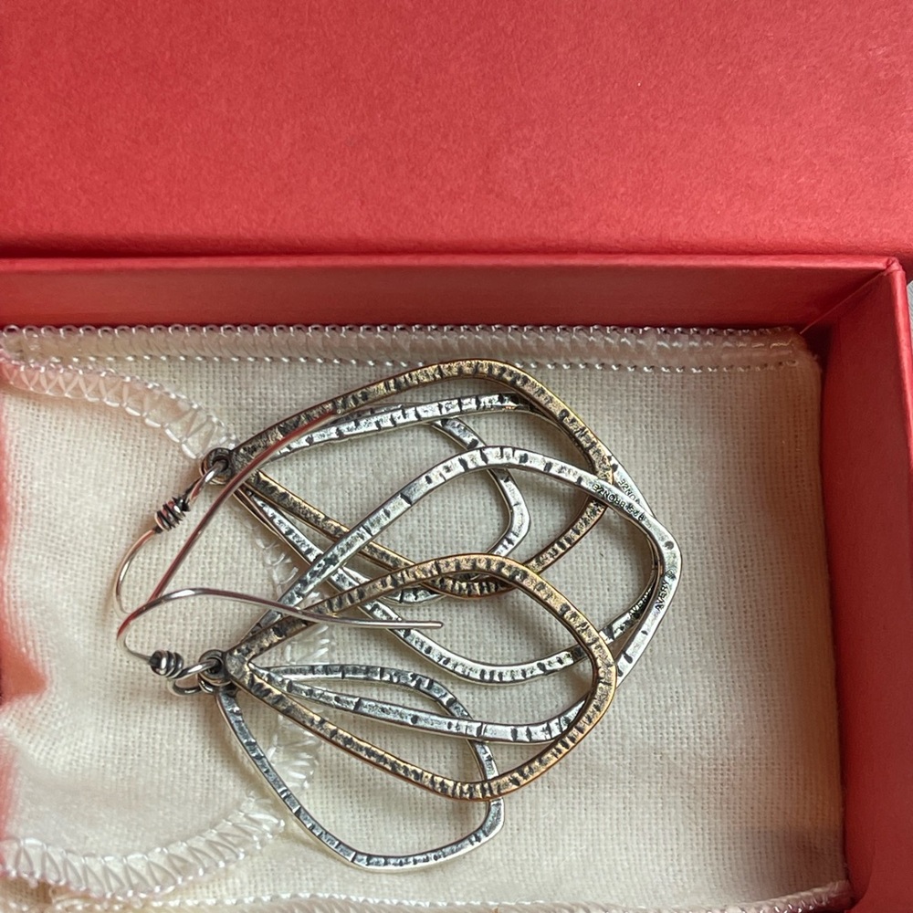 James Avery Hammered Multi-Loop Silver Dangle Ear… - image 2